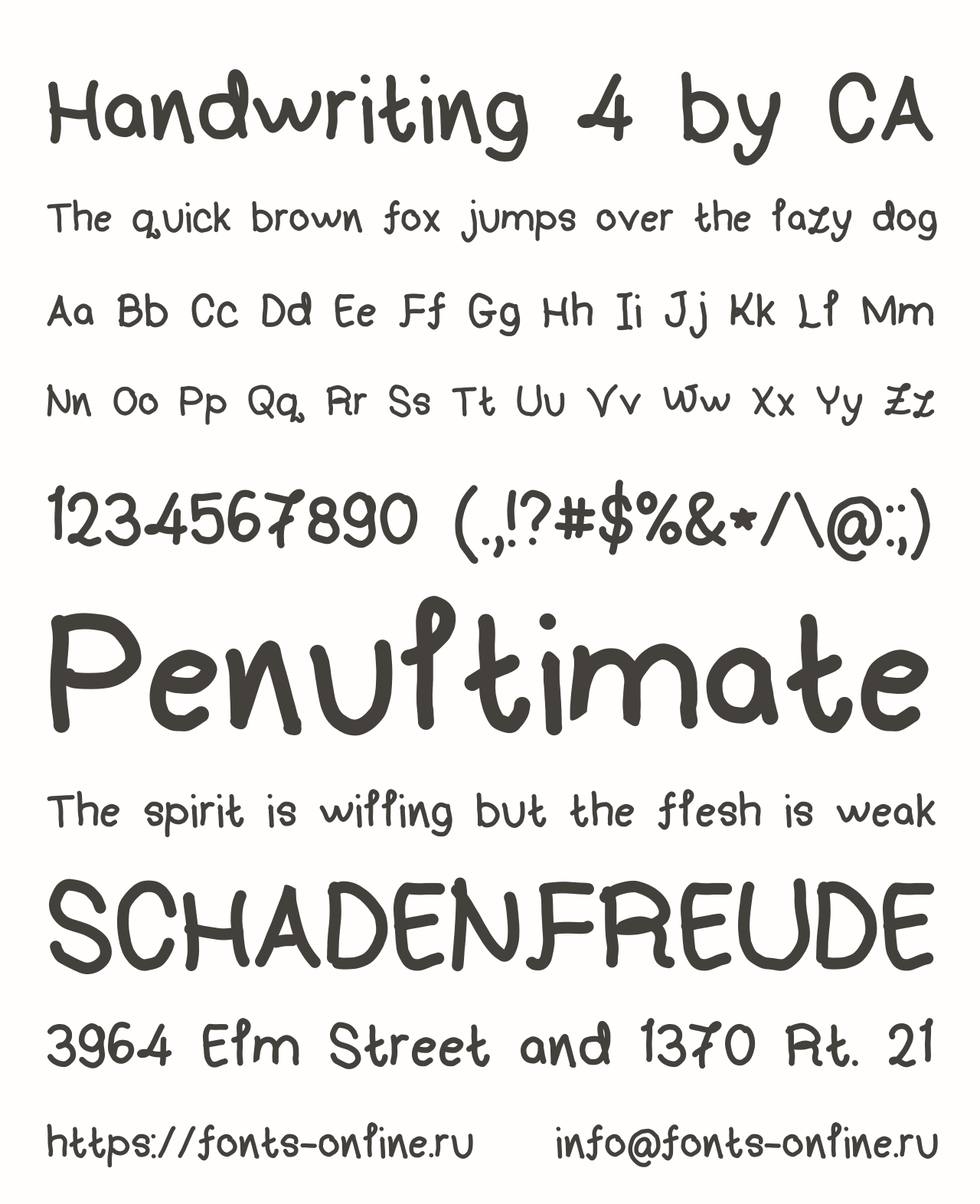 Handwriting 4 by CA Free Font Download